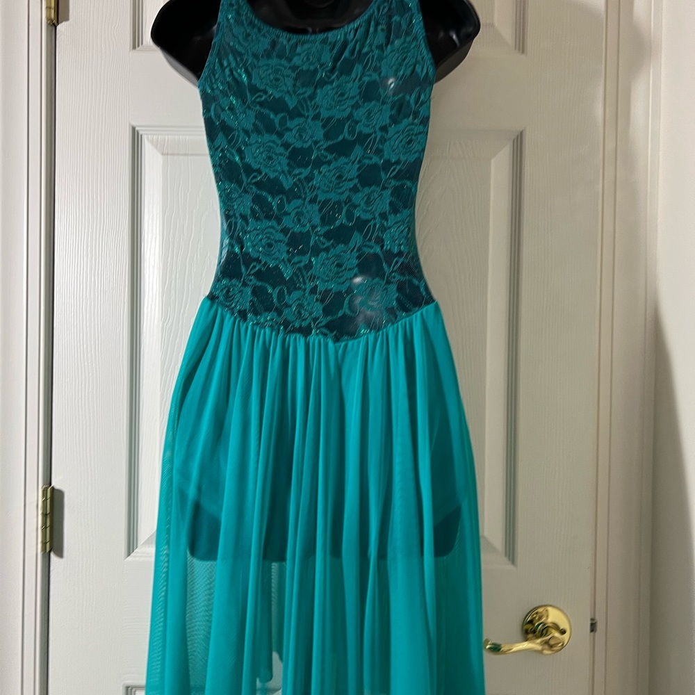 Curtain Call Costumes - Dance Costume ~ Teal Colored ~ Lyrical - Picture 4 of 10